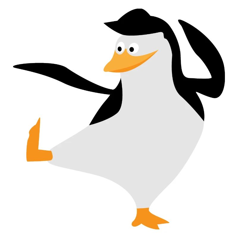 Penguin stands on one leg