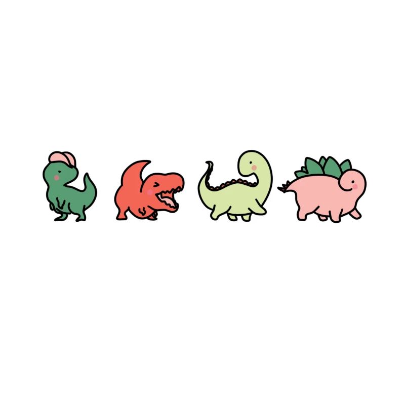 Cute colored dinosaurs
