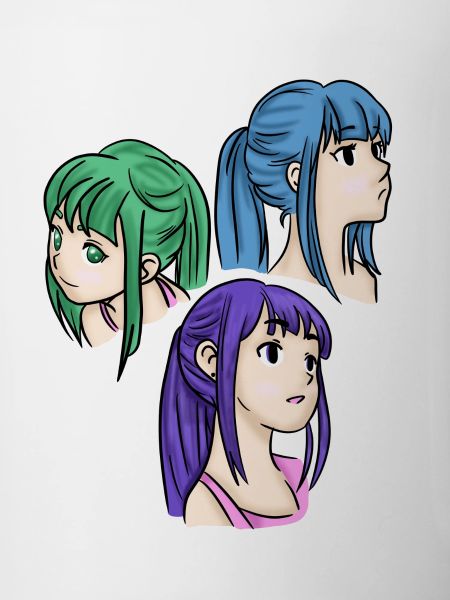 The triplets 💚💜💙