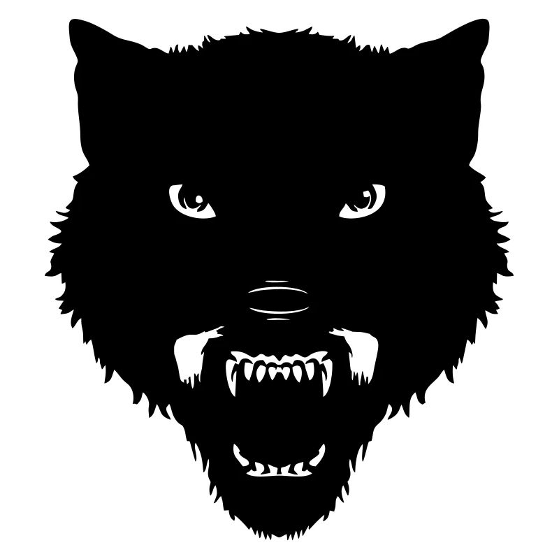 black wolf head