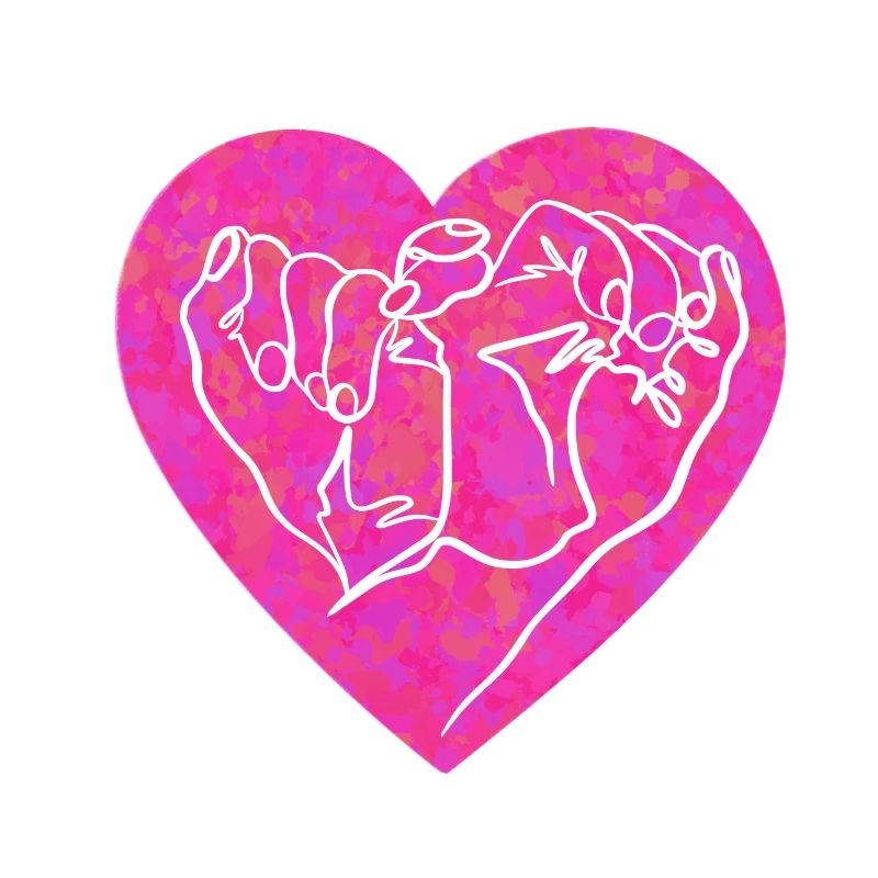 Hand Geste Herz rosa