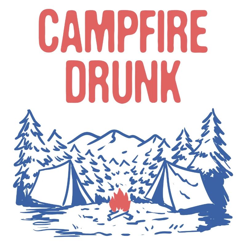 Feu de camp ivre Camping Amateur de bière Camper Drinker