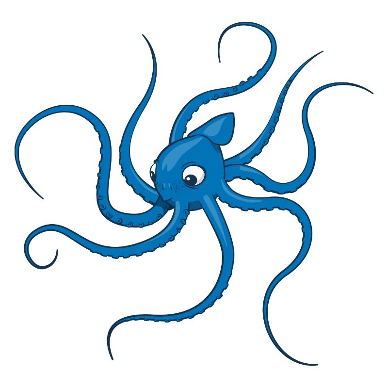 Oktopus blau