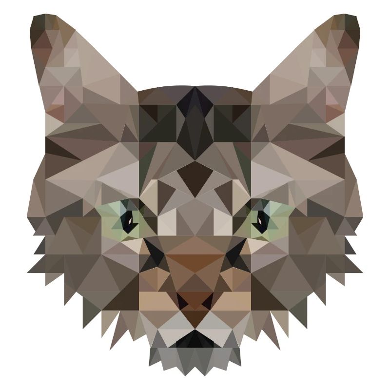 Polygon Cat Artwork - Handmade design