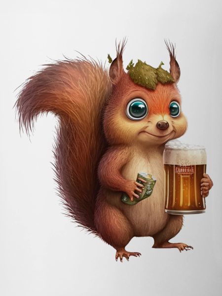 Cute squirrel with beer