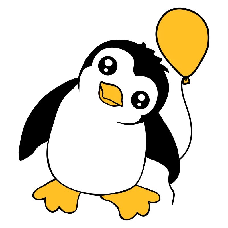 Pingouin ballon mignon, motif enfant mignon