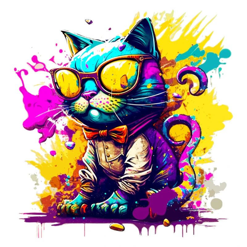 Chat dans le style graffiti
