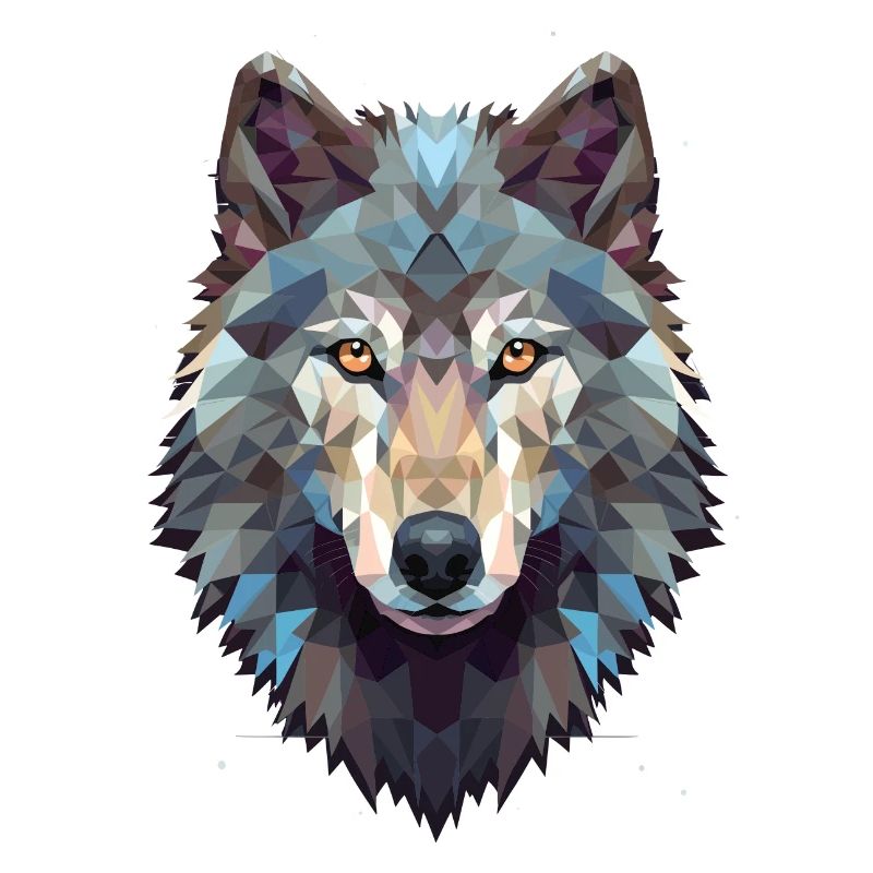 Geometric wolf's head