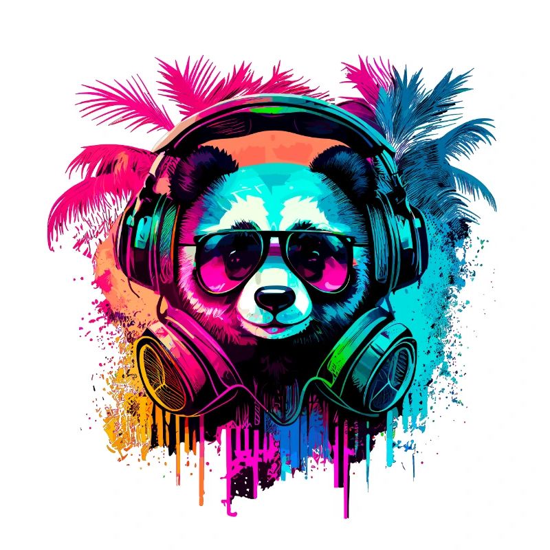 Ours panda abstrait