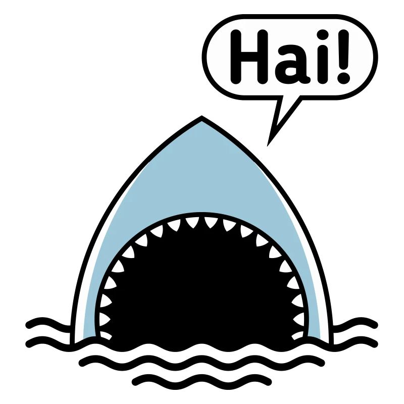 Hai! (Haifisch / Sprechblase / Comic / Cartoon)