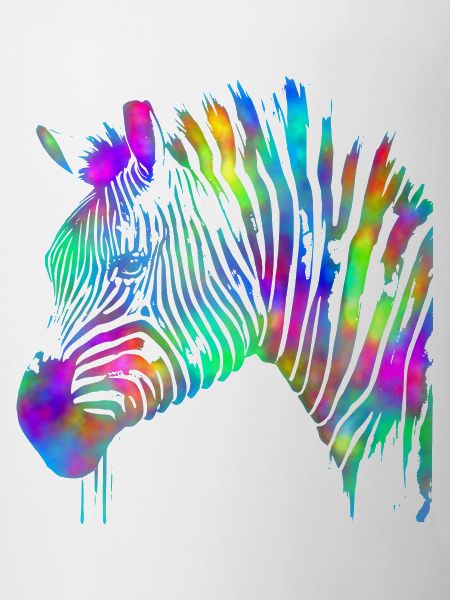 Zebra in Aquarell gemalt – Regenbogen