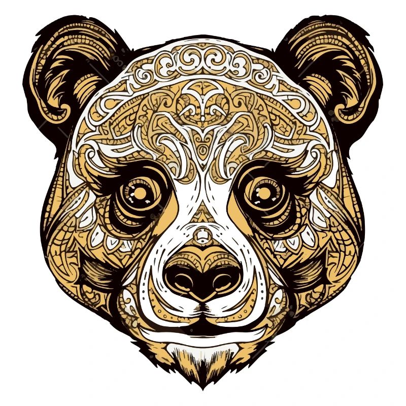 Panda Kopf Tier