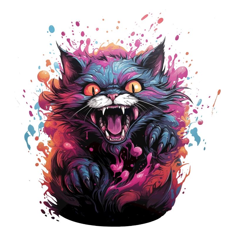 Evil kitty colorful