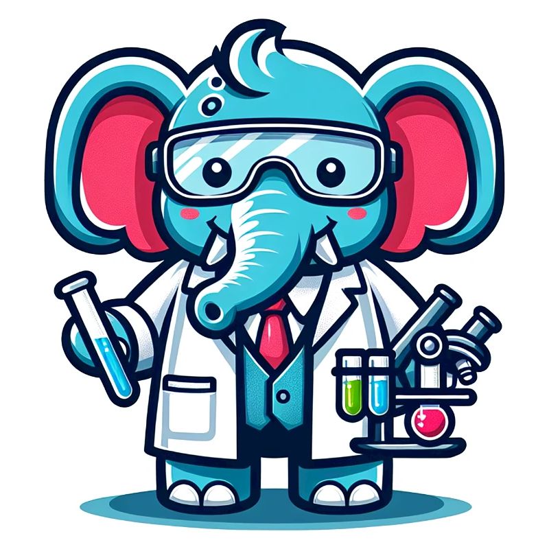 Cute Elephant Scientist