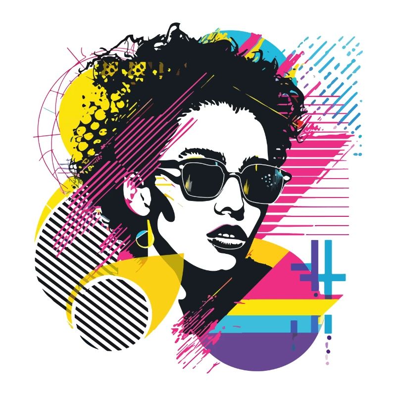 Frau Sonnenbrille Kunst Mode Modern Trend Bunt