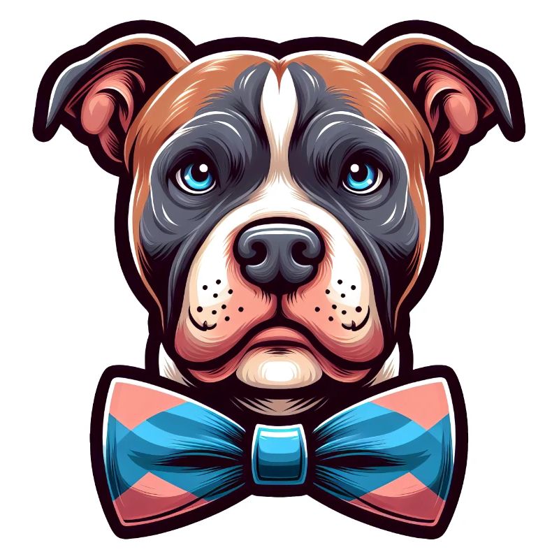 Pitbull Wearing a Bowtie