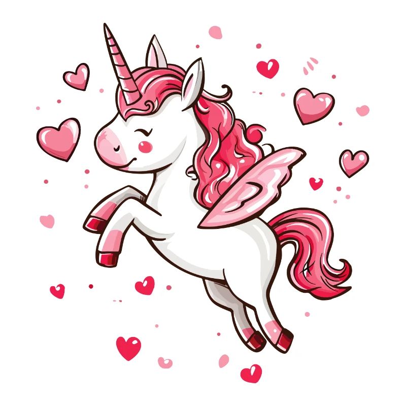 Einhorn Herz Liebe Süß Niedlich Einhörner Cartoon