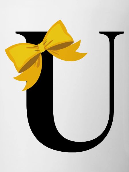 Letter u yellow bow