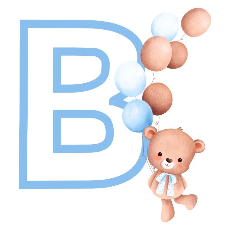 Letter b blue bear