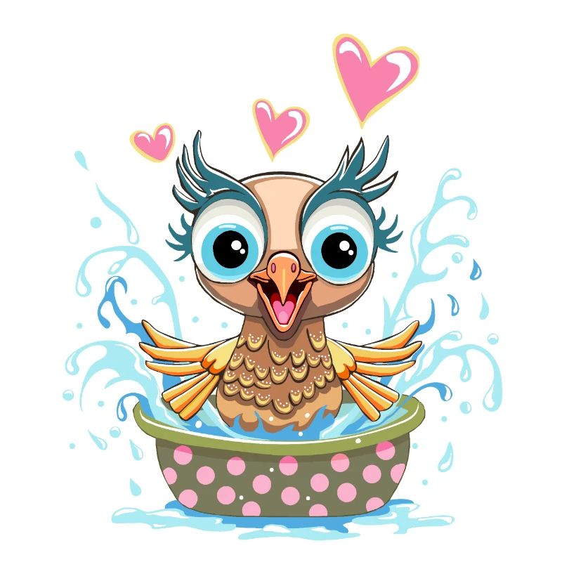 oiseau dans son bain