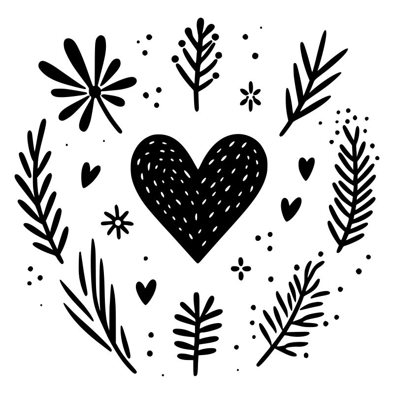 Coeur avec des branches