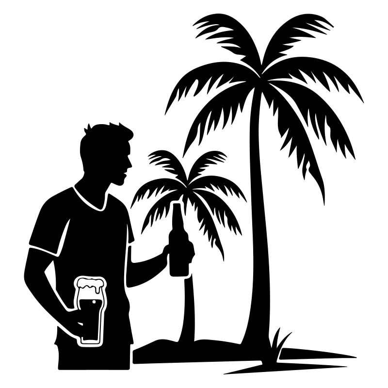 Palmiers Vacancier Île Icône