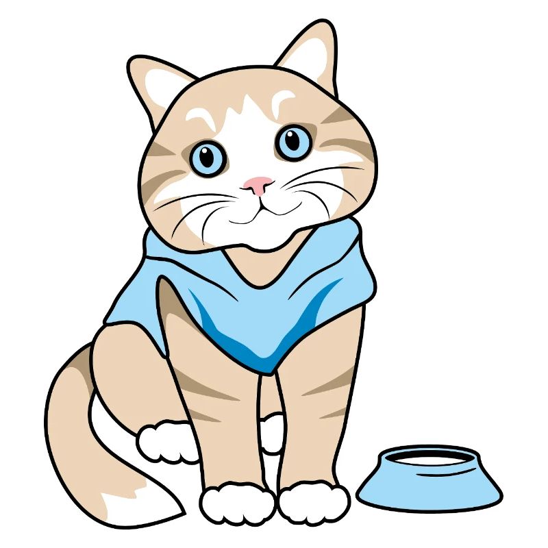 Chat mignon avec bol