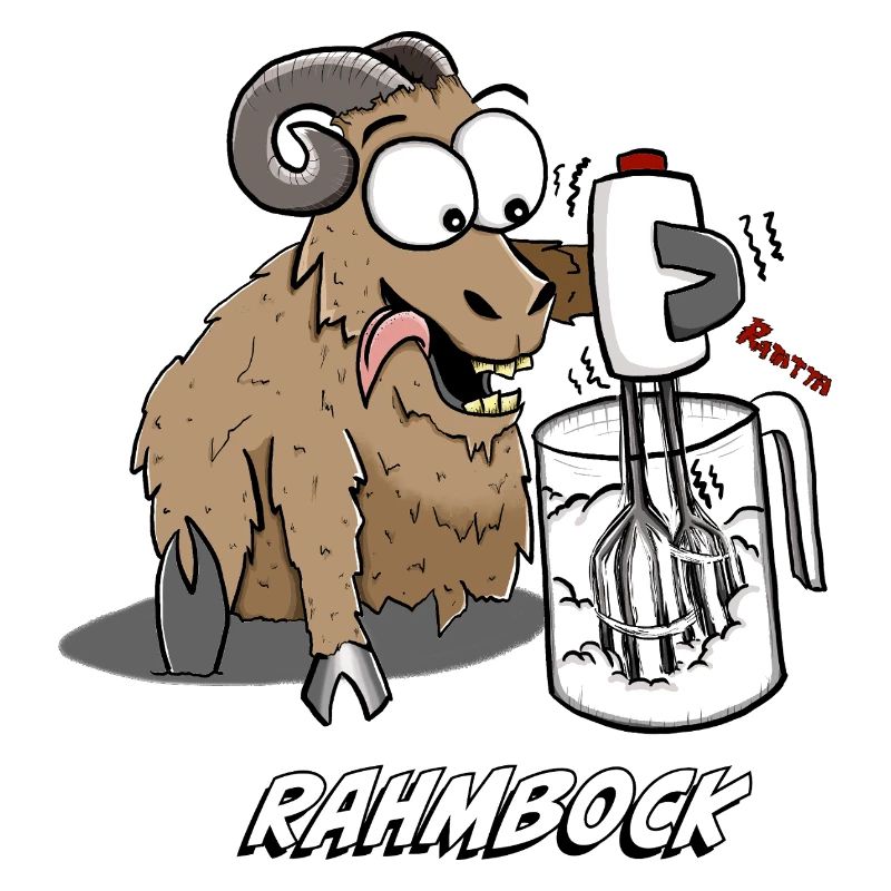 Humorous Bock with Kitchen Mixer