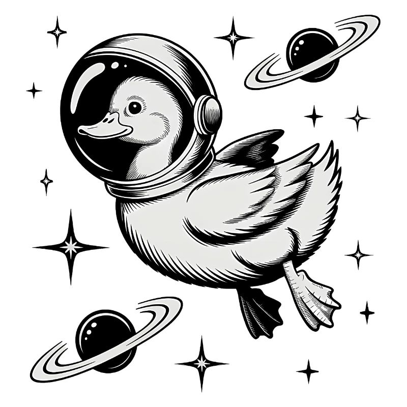 Goose in Space - Cool Astonomy Logo