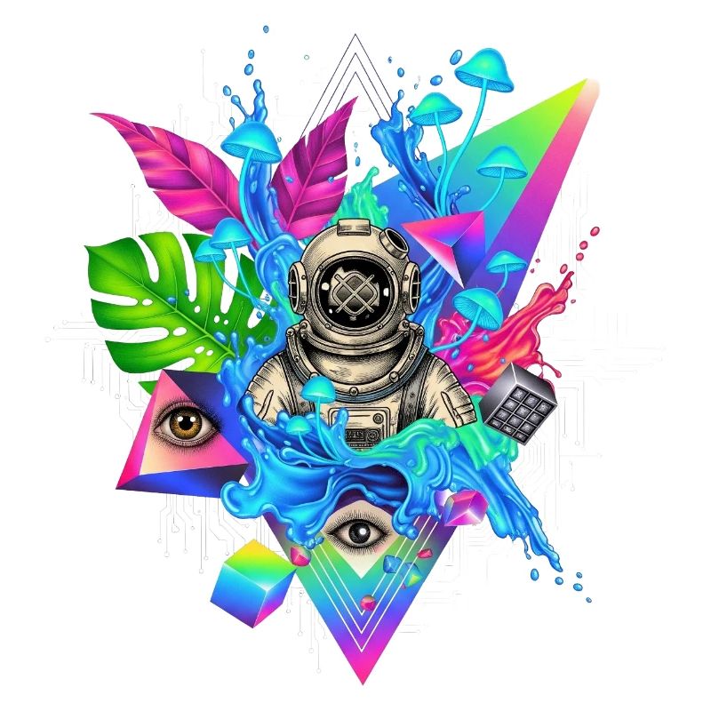 Imprimé Techno Jungle Futuriste