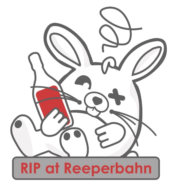 Lustiger Hasenschädel mit Flasche und Reeperbahn
