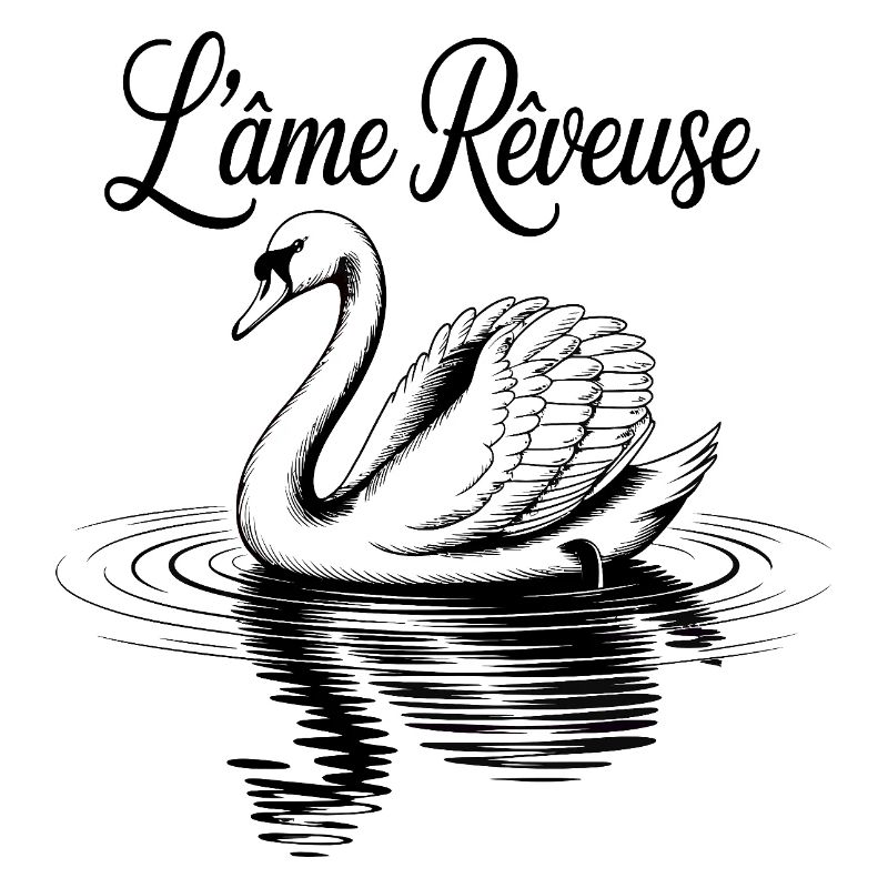 Cygne noir romantique sur eau