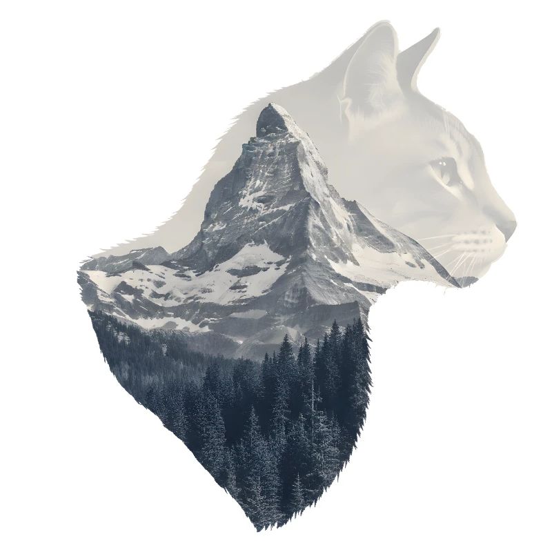 Matterhorn Cat Double Exposure