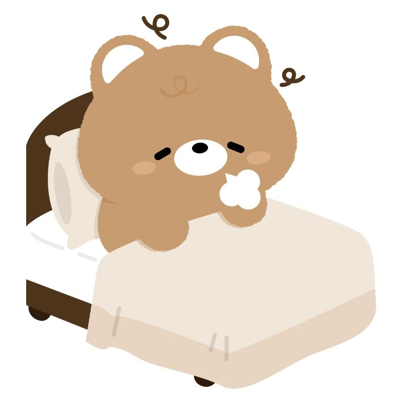 Sleepy Bear on Bed