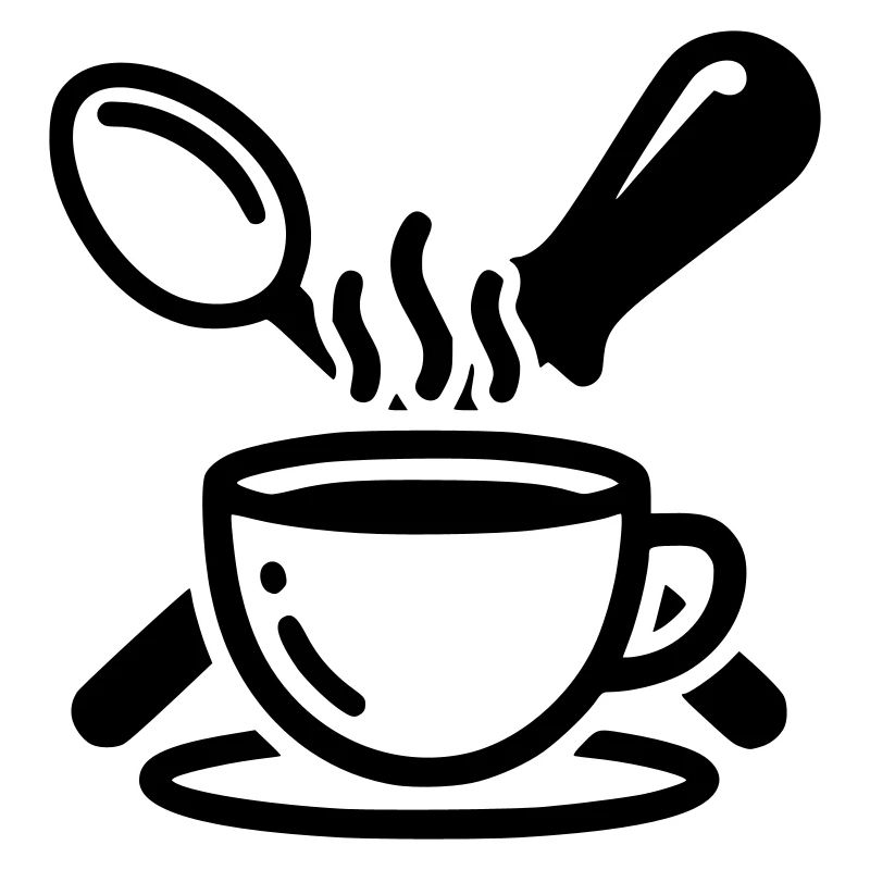 Barista Logo Siebträger Dampf Vektor