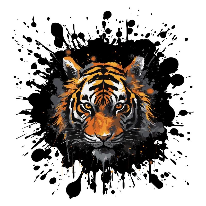 Tiger Tier Farbklecks