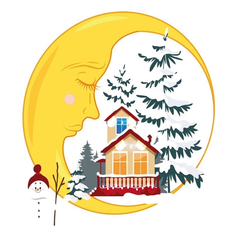 La lune dans la forêt d’hiver