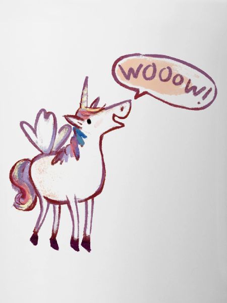 Einhorn Comic, wow, Staunt