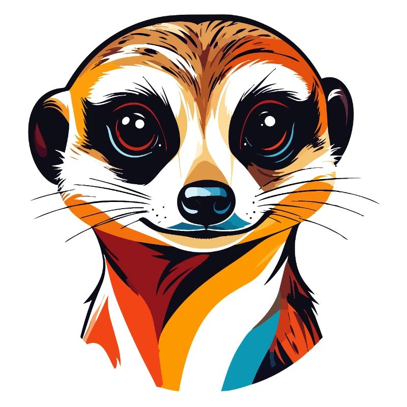 Illustration colorée de tête de suricate