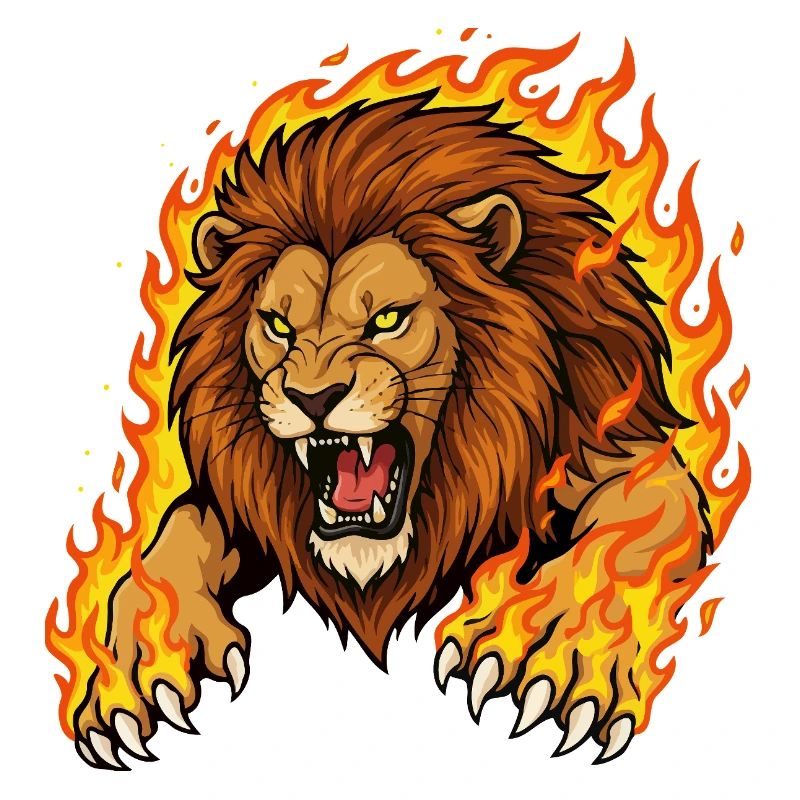 Lion in Flames