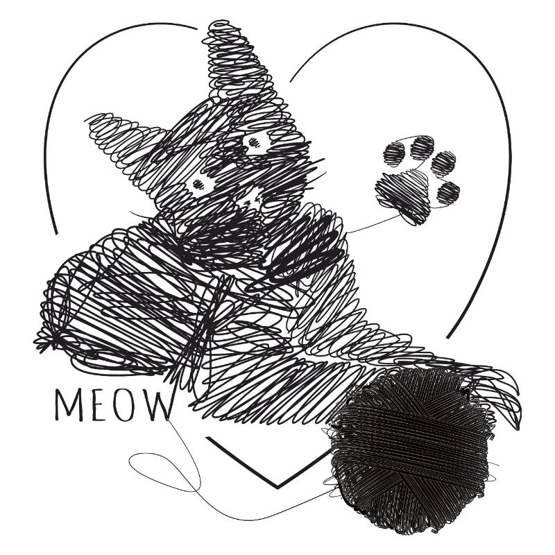 Miaou cadeau en forme de boule de laine en forme de chat