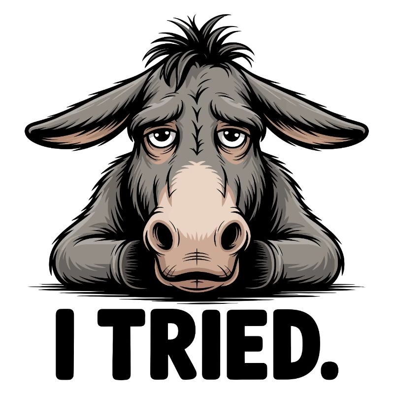 Tired Donkey Illustration