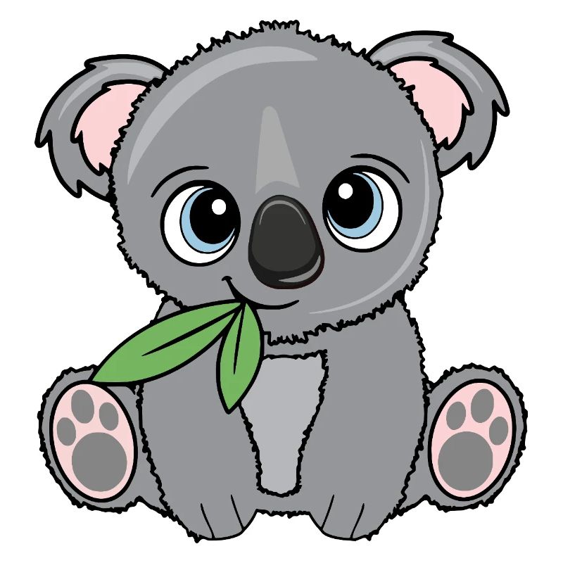 Petit koala avec feuilles