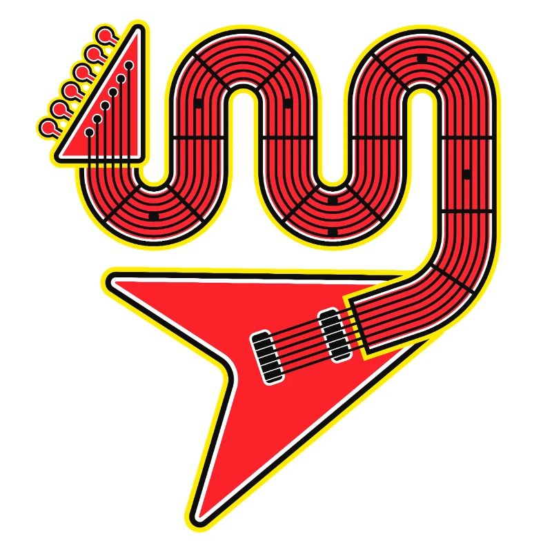 Guitare électrique Red Abstract Shape