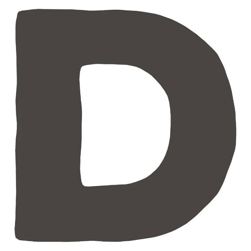 Minimalbuchstabe D Fett Monogramm-Typografie