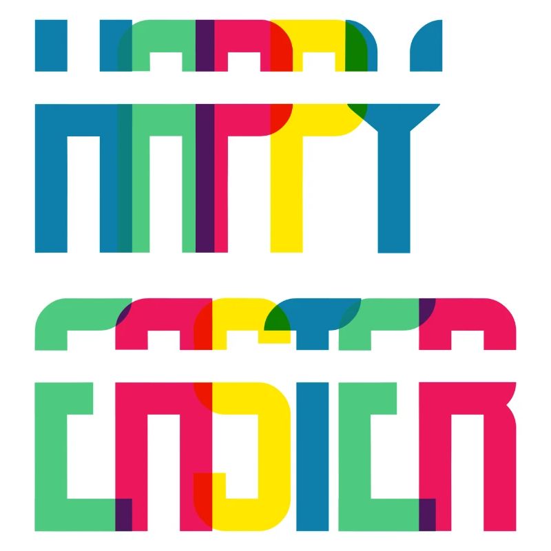 Bunte Retro-Typografie Blockfarben