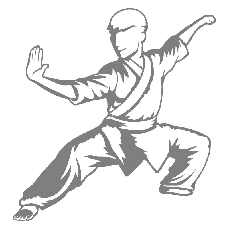 Attaque en posture d’action d’arts martiaux de combattant de kung-fu