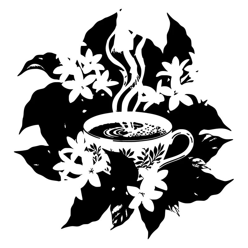 Elegante Kaffee Tasse Blumen Botanik