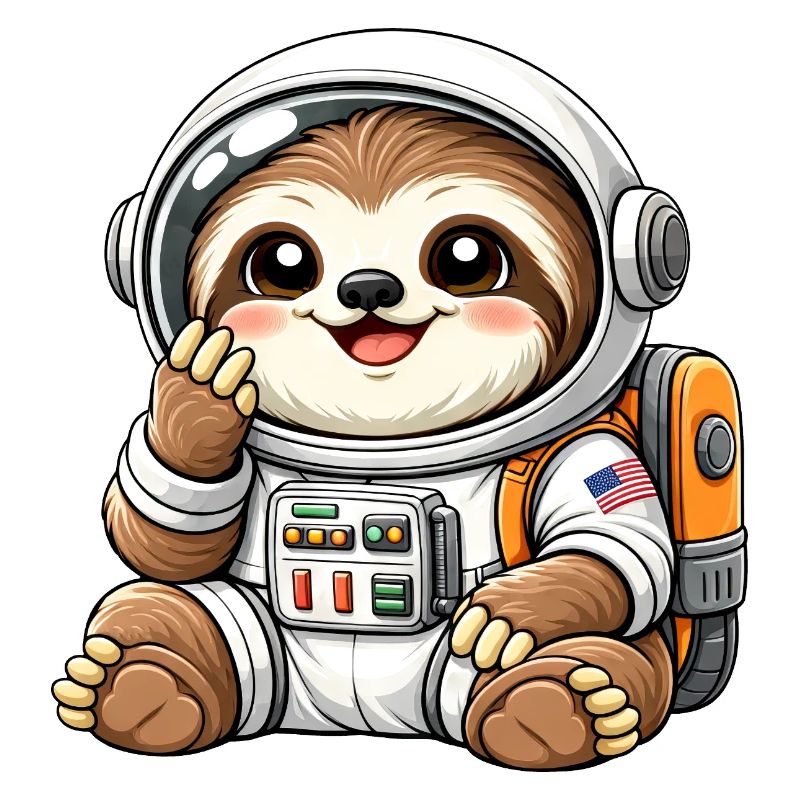 Cute Sloth Astronaut Space Universe