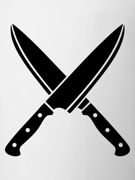 Crossed Chef Knives Silhouette